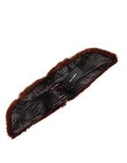 Brown Mink Fur Collar Women Neck Wrap 60cm x 14cm Scarf