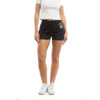 Black Cotton Short And Mini Shorts