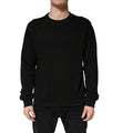 Pullover Schwarzes Baumwoll-Sweatshirt mit Rundhalsausschnitt
