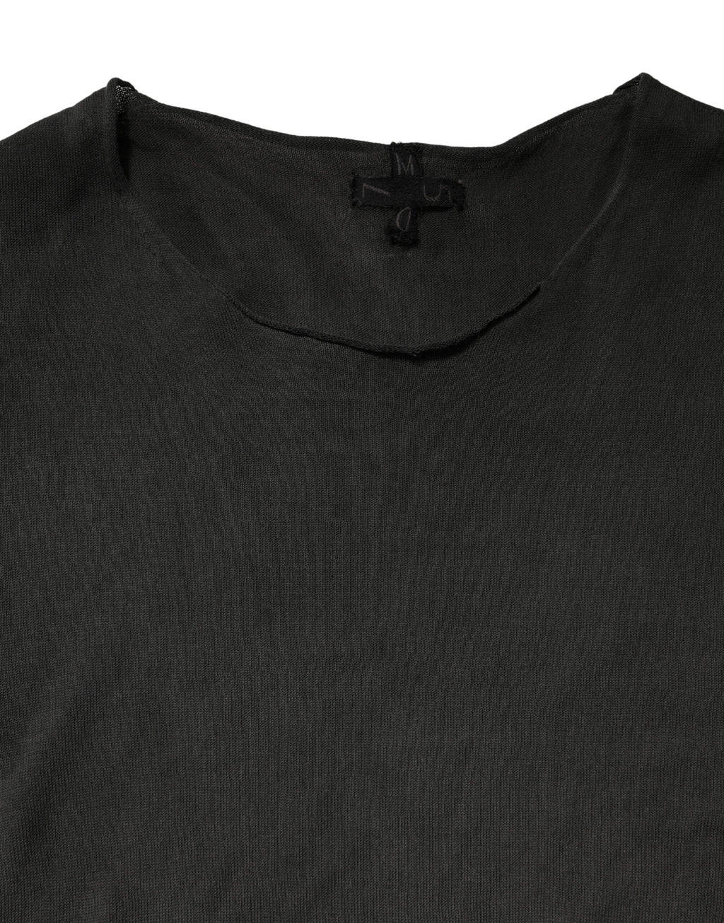 Pullover Schwarzes Baumwoll-Sweatshirt mit Rundhalsausschnitt