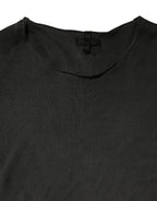 Pullover Schwarzes Baumwoll-Sweatshirt mit Rundhalsausschnitt