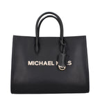 Schwarze Lederhandtasche