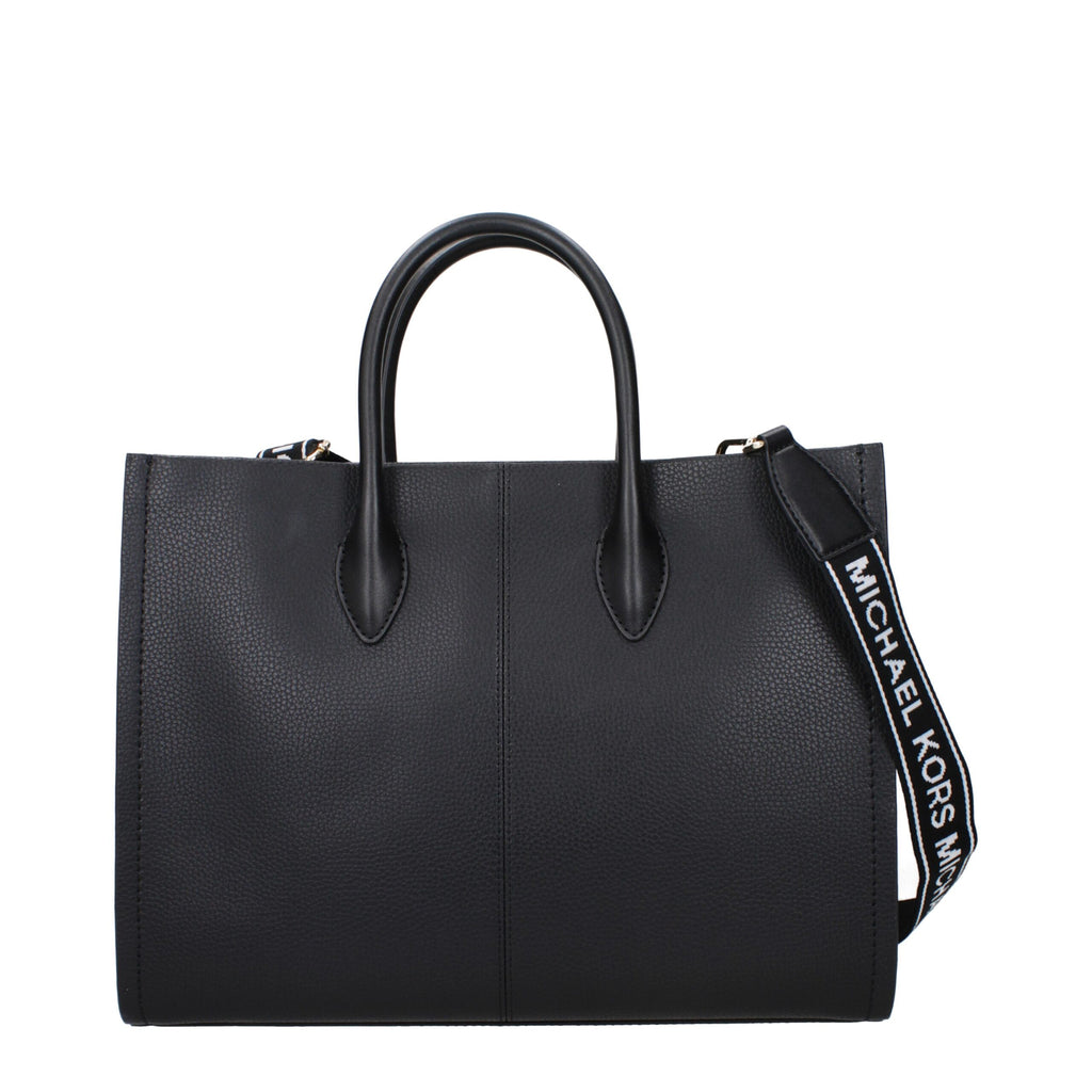 Schwarze Lederhandtasche