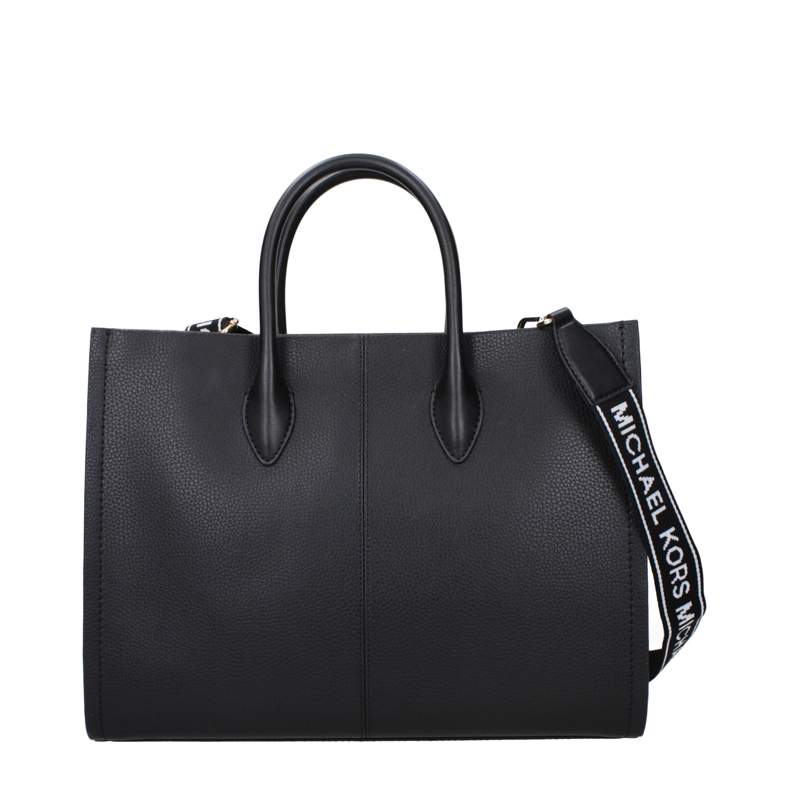Schwarze Lederhandtasche