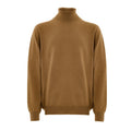 Rollkragenpullover aus brauner Wolle