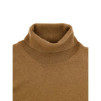 Rollkragenpullover aus brauner Wolle