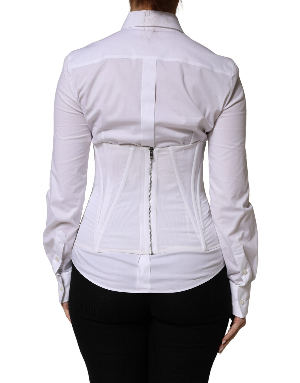 Weißes Taillenmieder Bustier Korsett Top aus Polyamid