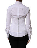 Weißes Taillenmieder Bustier Korsett Top aus Polyamid