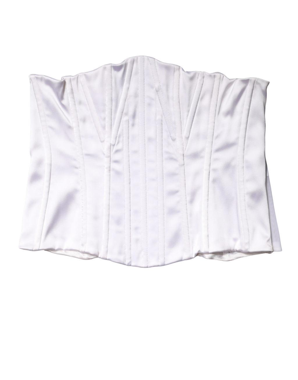 Weißes Taillenmieder Bustier Korsett Top aus Polyamid
