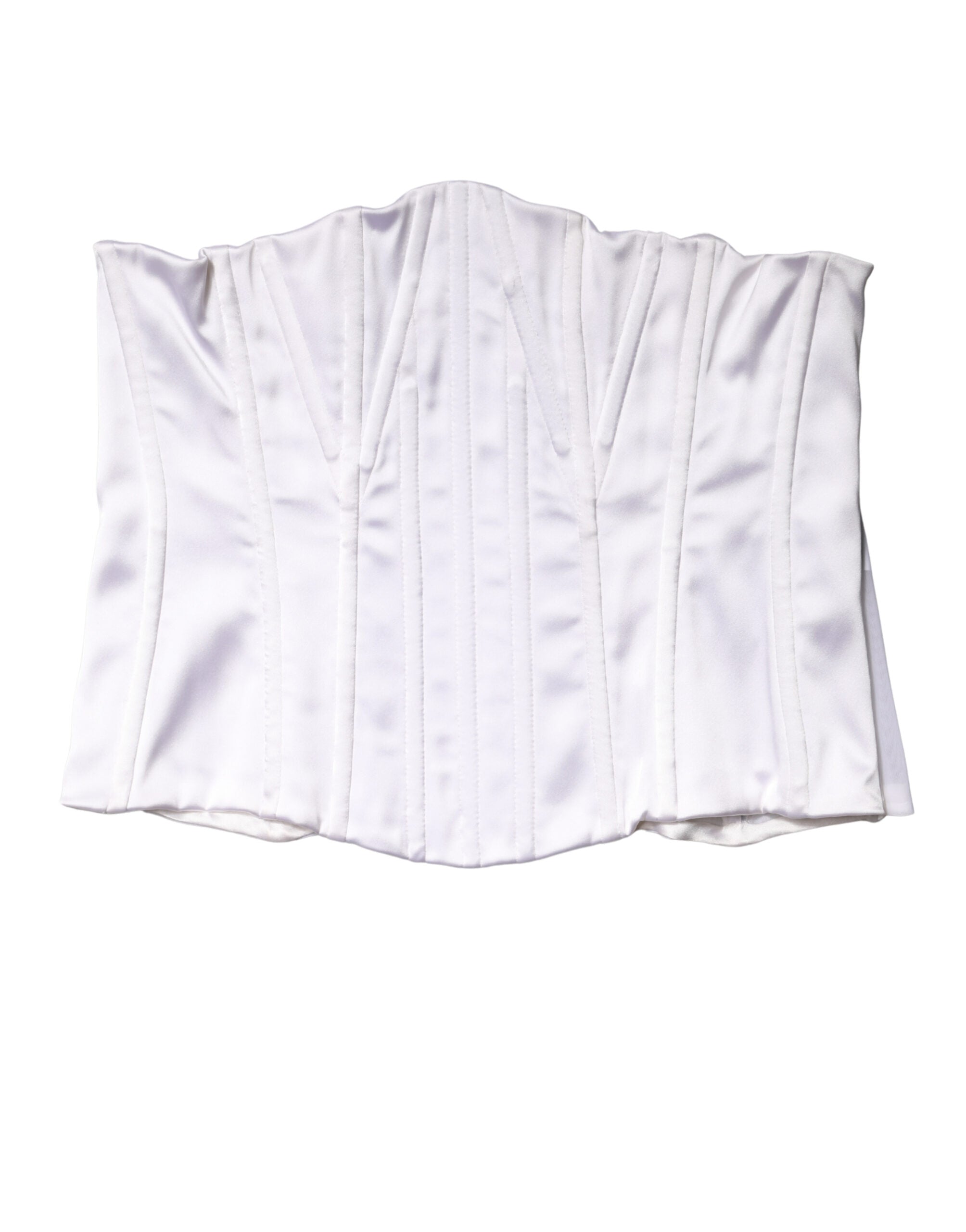 Weißes Taillenmieder Bustier Korsett Top aus Polyamid