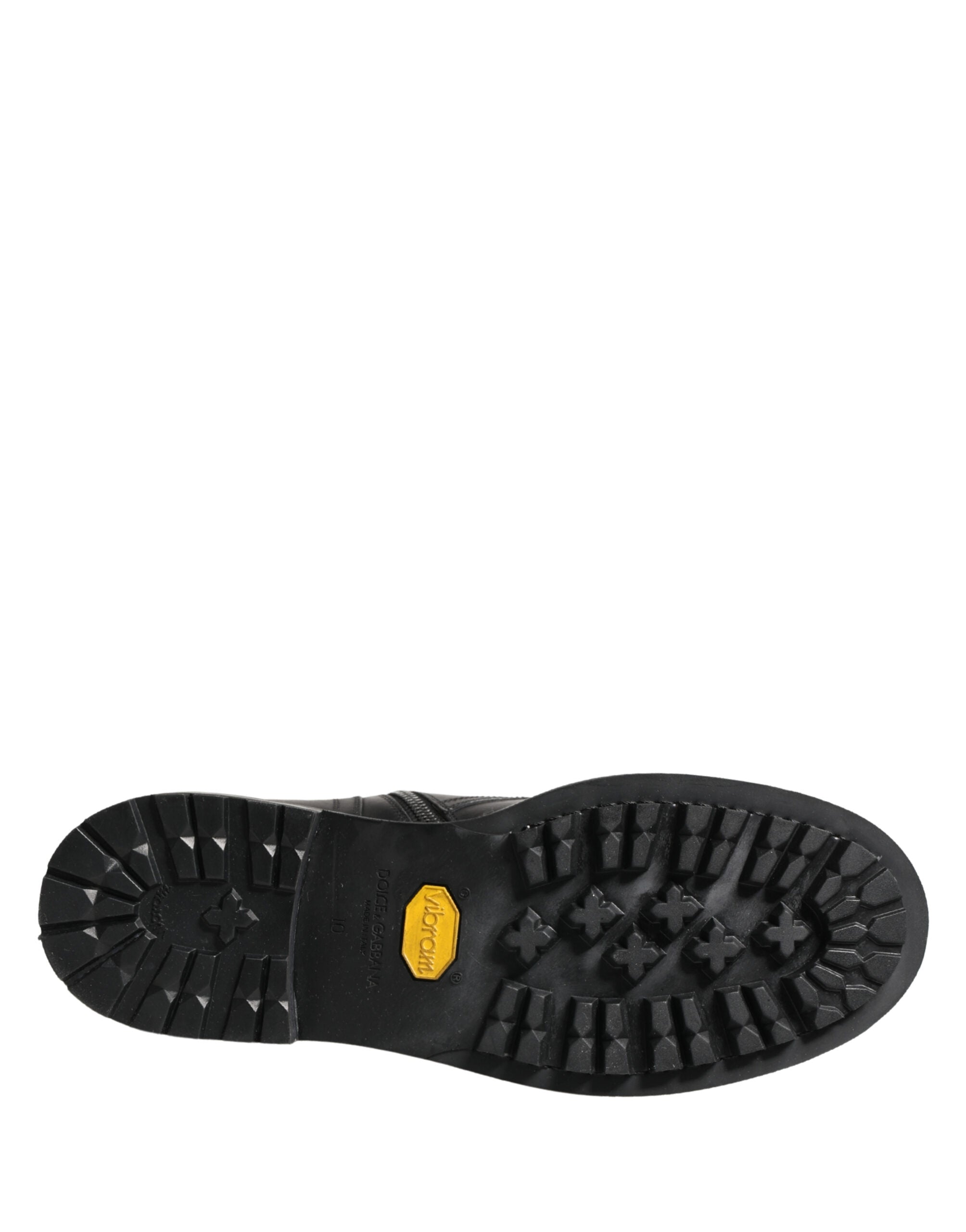 Schwarze Kampfstiefel mit Schnallenriemen aus Leder