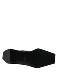 Black Leather Zip Closure Ankle Boots Shoes