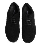 Herren Black Riccio Shearling Derby Schuhe