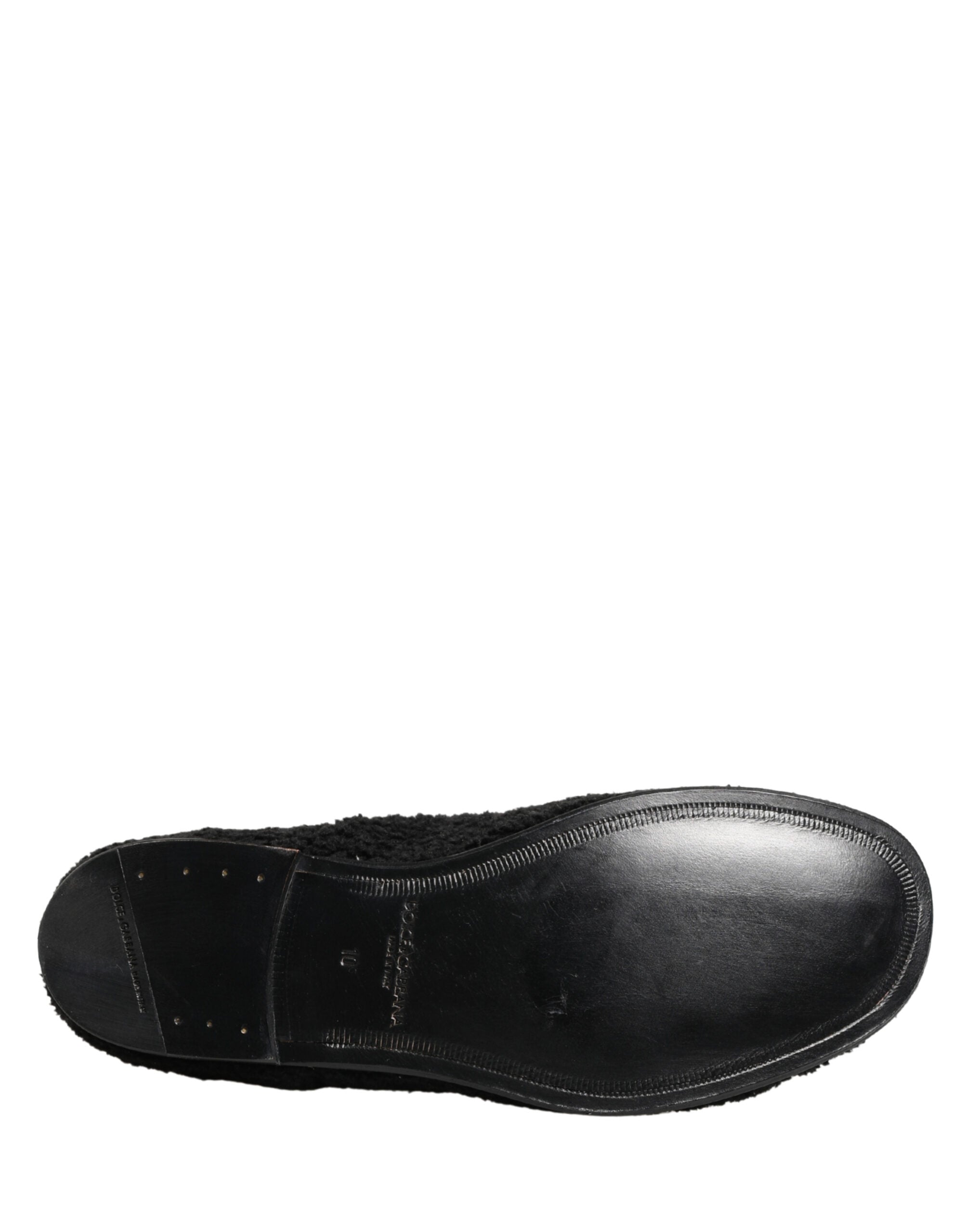 Herren Black Riccio Shearling Derby Schuhe