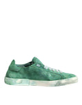Green Suade DG Logo Sole Low Top Sneakers Schuhe