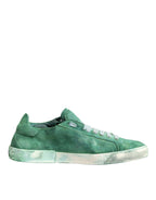 Green Suade DG Logo Sole Low Top Sneakers Schuhe