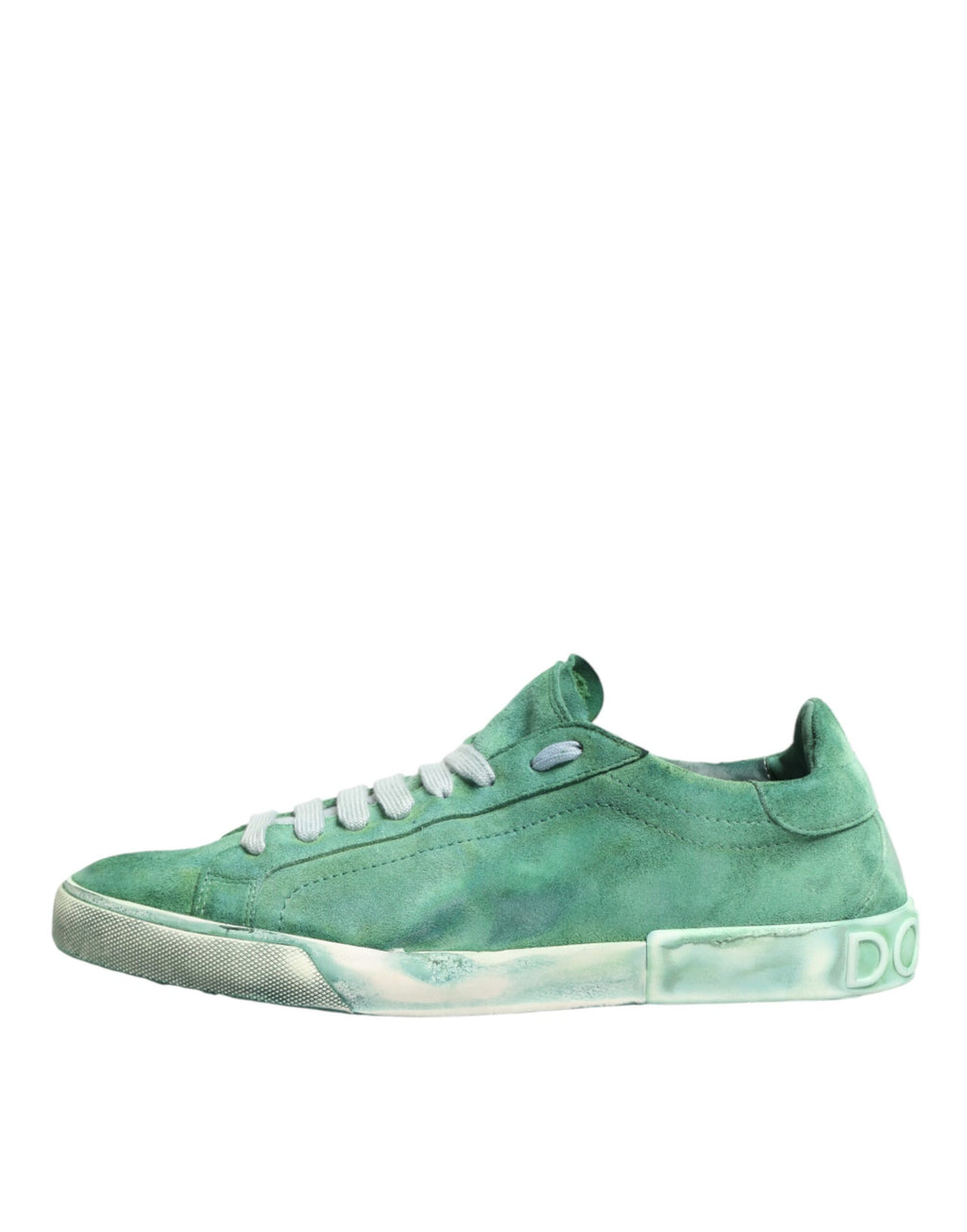 Green Suade DG Logo Sole Low Top Sneakers Schuhe