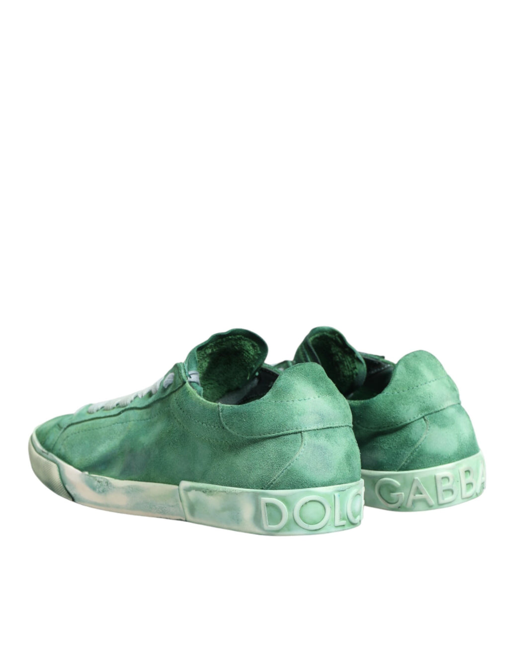 Green Suade DG Logo Sole Low Top Sneakers Schuhe