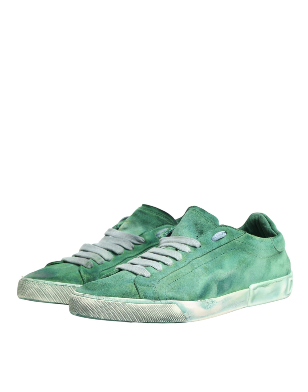 Green Suade DG Logo Sole Low Top Sneakers Schuhe