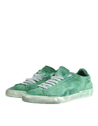Green Suade DG Logo Sole Low Top Sneakers Schuhe