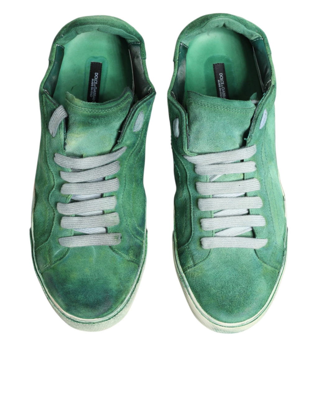 Green Suade DG Logo Sole Low Top Sneakers Schuhe