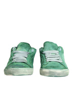 Green Suade DG Logo Sole Low Top Sneakers Schuhe