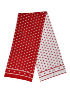 Rot-weißes Logo-Print Foulard 201cm x 40.5cm Herrenschal