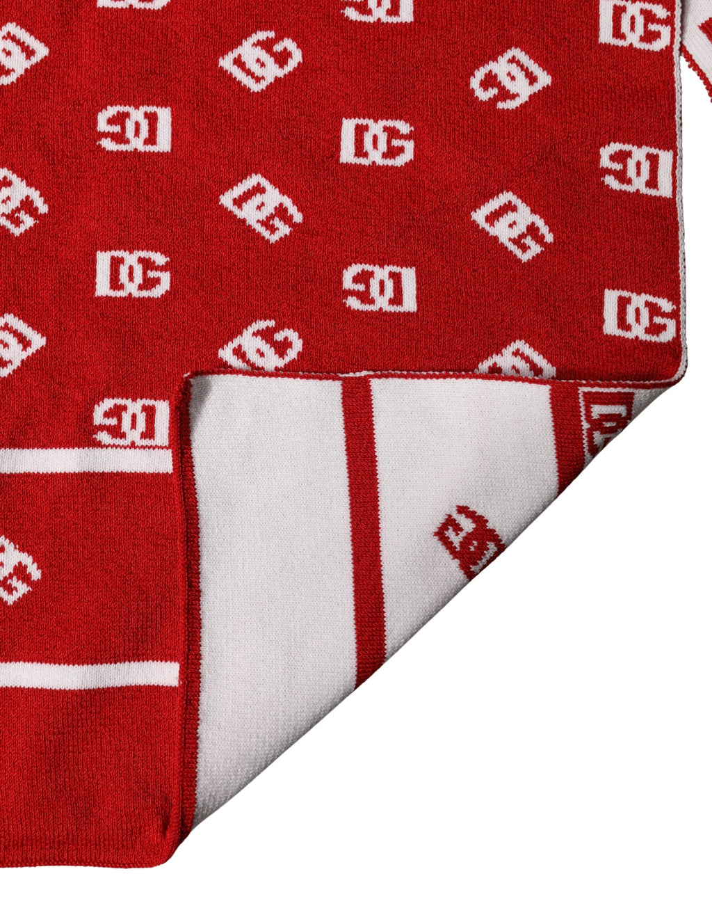 Rot-weißes Logo-Print Foulard 201cm x 40.5cm Herrenschal