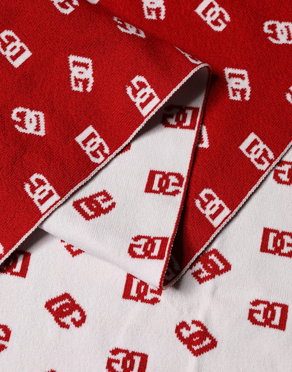 Rot-weißes Logo-Print Foulard 201cm x 40.5cm Herrenschal