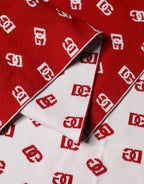 Rot-weißes Logo-Print Foulard 201cm x 40.5cm Herrenschal