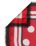 Red Polka Dot Print Square Stole 130cm x 130cm Scarf