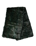 Black Green Stripe Fur Shawl Neck Wrap 180cm x49cm  Scarf
