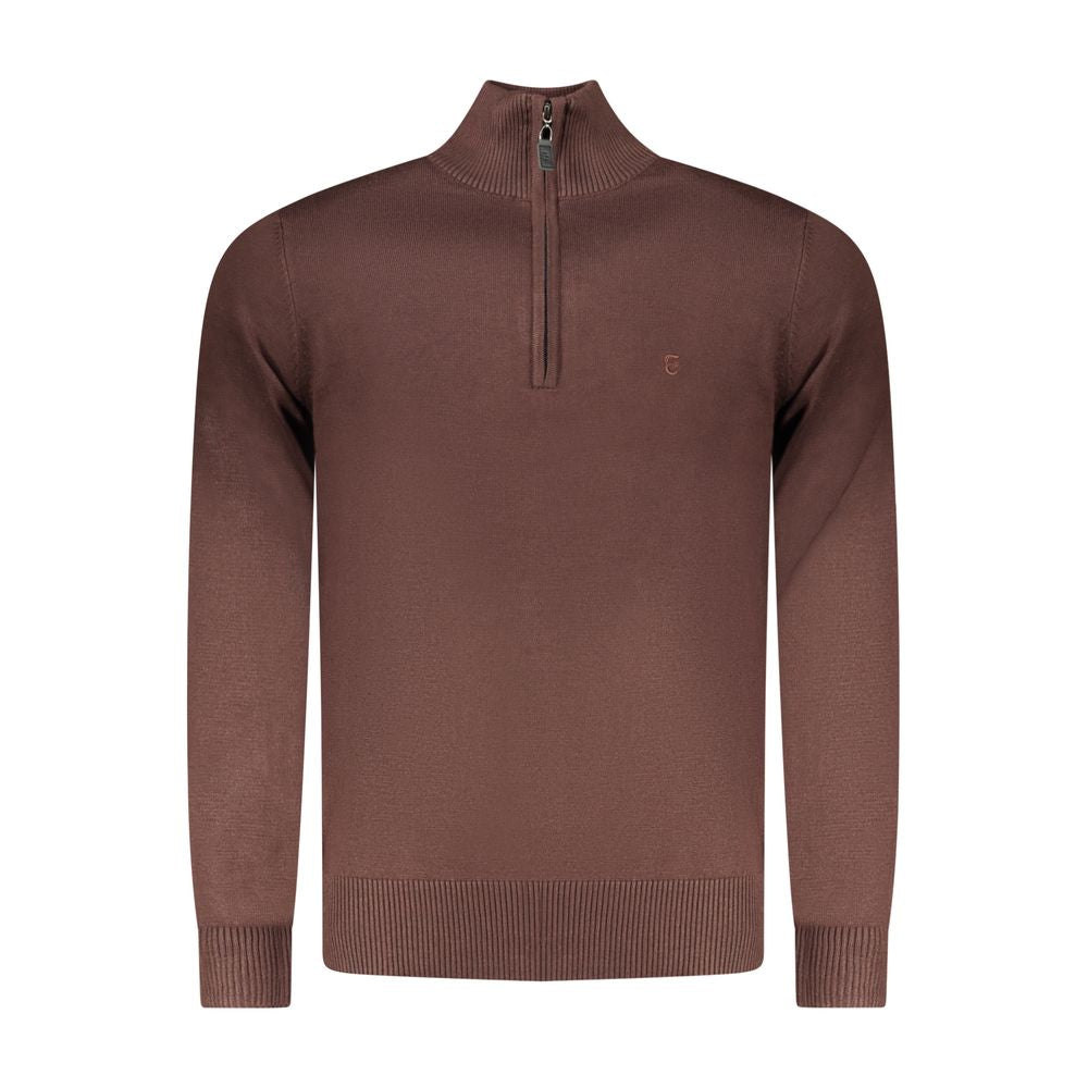 Brauner Viskose-Herrenpullover