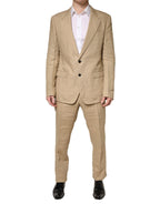 Beige TAORMINA Single Breasted Formal 2 Piece Suit
