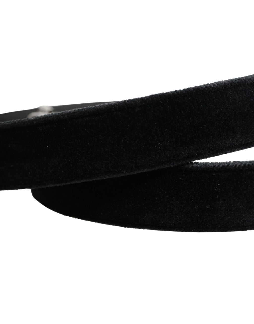 Black Suede Silver Tone Metal Buckle Men's Belt