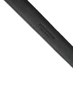 Black Suede Silver Tone Metal Buckle Men's Belt