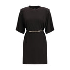 Black Acetate Casual Dress