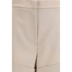 Bicolor Woll-Bermudashorts