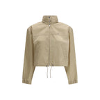 Beigefarbene Jacke aus recyceltem Polyamid
