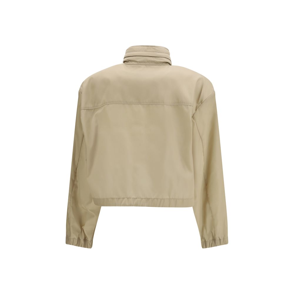 Beigefarbene Jacke aus recyceltem Polyamid