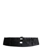 Black 100% Silk Wide Belt Waist Cummerbund