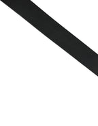 Black Calf Leather Gold Metal Buckle  Belt