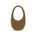 Schultertasche aus braunem Kalbsleder vom Hausrind