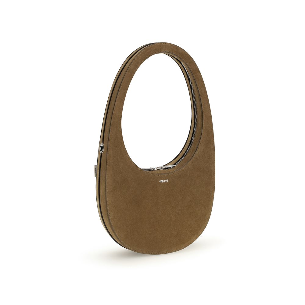 Schultertasche aus braunem Kalbsleder vom Hausrind