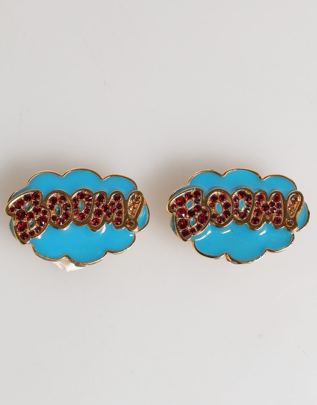 Gold Messing BOOM Cartoon Kristall Clip-On Damen