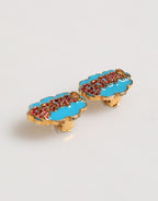Gold Messing BOOM Cartoon Kristall Clip-On Damen