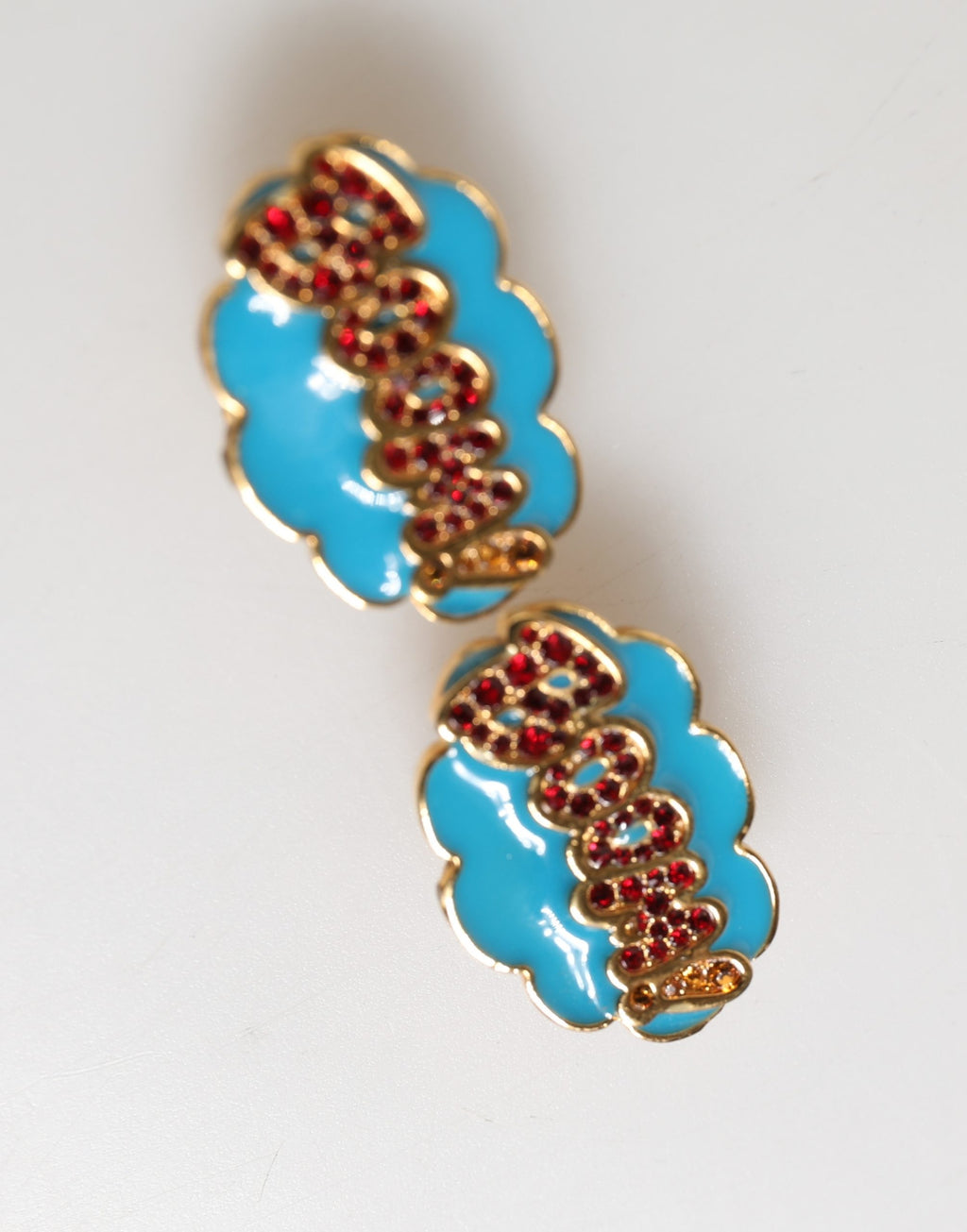 Gold Messing BOOM Cartoon Kristall Clip-On Damen