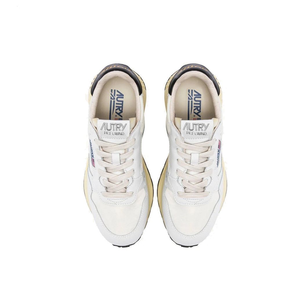 Weiße Athletic-Sneaker aus Leder