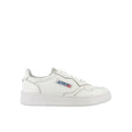 Weiße Leder-Low-Top-Sneaker