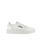 Weiße Leder-Low-Top-Sneaker